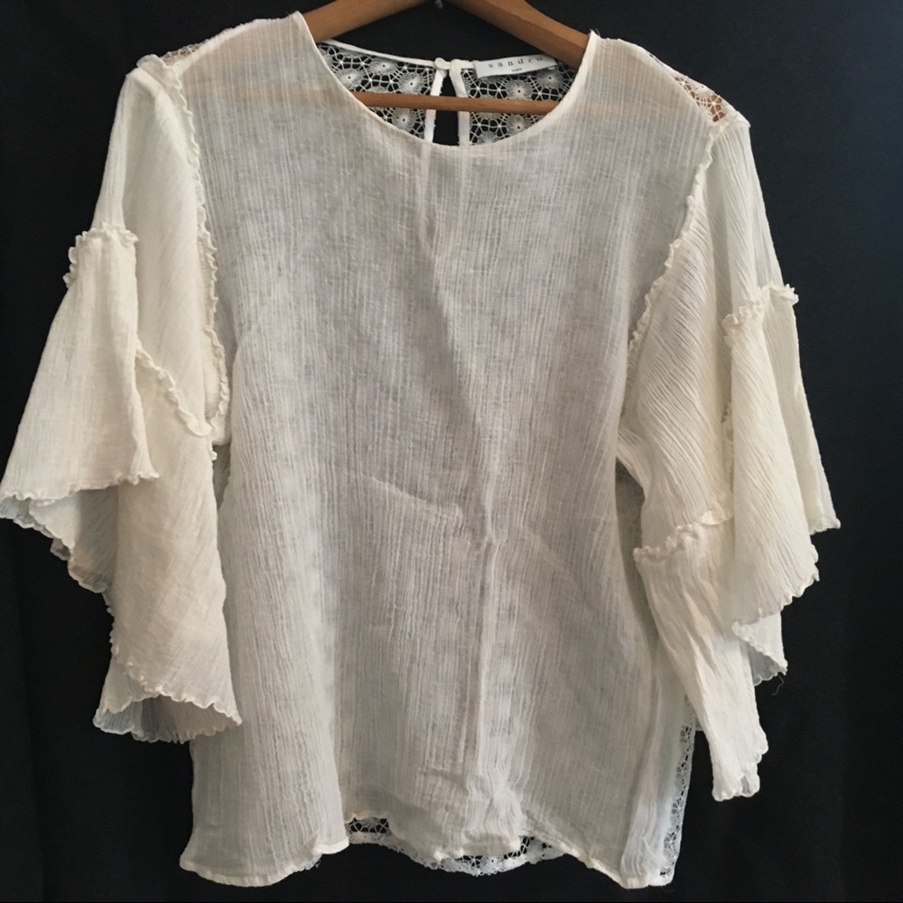 Silk/cotton Sandro kimono sleeve gauze-y shirt
